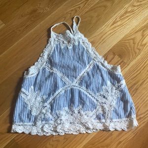 free people size small tank top with lace detail